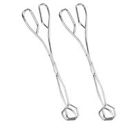 2 Morceaux De Pinces De Cuisine En Acier Inoxydable, Grillades À L'Extérieur Pour Le Charbon De Bois, Pinces Multifonctionnelles, Pinces De Cuisson De Cuisine