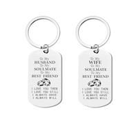 2 Morceaux De Porte-Clés De Couple, Pendentif Commémoratif De Lettrage, Bijoux Doux À La Mode, Adaptés À l'anniversaire, Les Partenaires S'Offrent des Cadeaux.