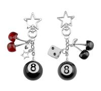 2 Morceaux De Porte-Clés en Dés Cerise, Porte-Clés Créatif, Porte-Clés Personnalisé Élé, Porte-Clés Cadeau