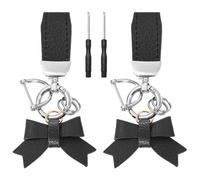 2 Morceaux De Porte-Clés Noirs, Porte-Clés en Cuir PU, Pendentif Simple Et Mignon, Accessoires De Sacs pour Femmes.