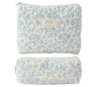 2 Morceaux De Sac De Maquillage, Style Tro-Retro Flower, Sac De Maquillage Avec Grande Capacité Et Sac De Rangement Portable.