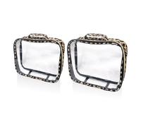 2 Morceaux De Sac De Rangement À Imprimé Léopard, Sac De Maquillage Étanche Et Transparent, Fournitures De Voyage, Articles De Toilette Portables Et Sac De Rangement De Grande Capacité.