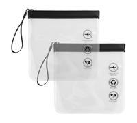 2 Morceaux De Sac Transparent Noir, Sacs De Conservation des Aliments, Sac De Rangement Portable, Débit-Sac Auto-Seal, Entrepôt D'Article.