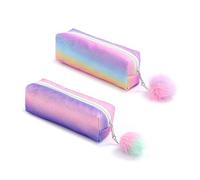 2 Morceaux De Sacs À Crayons De Couleur, Crayon À Printemps Arc-En-Ciel, Étui Au Crayon Pour Filles, Étui Au Crayon Coloré, Sac De Papeterie Étudiant, Organisateur De Papeterie.