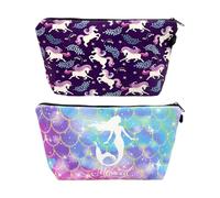 2 Morceaux De Sacs De Rangement Imprimés De Dessins Animés, Sacs De Maquillage pour Femmes, Sacs De Maquillage avec Une Grande Capacité, Un Sac De Rangement Étanche, des Fournitures De Voyage.