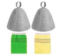 2 Morceaux De Sauna Gris, 2 Morceaux De Serviette De Bain De Sauna, Chapeau Sauna En Tissu En Feutre Absorbant, Bonnet De Douche Réutilisable, Casquette De Soins Capillaires Simples.