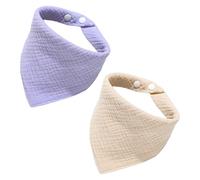 2 Morceaux De Serviettes De Salive Pour Bébé, Écharpe Triangulaire D'Absorption Douce, Conception De Bouton Réglable, Fournitures Nouveau-Nés, Serviettes Pancréatiques Anti-Irribérées.