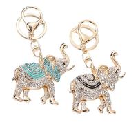 2 Morceaux D'Éléphant Anneau Clé en Diamant, Décoration en Métal Animal Mignon, Porte-Clés Créatif Et À La Mode, Pendentif pour Sacs pour Femmes, Accessoires Clés.