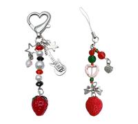 2 Morceaux D'Ornements De Pendentif Aux Fraises, De Clés De Trousse De Fruits Mignons, De Personnalité Créative, D'Ornements À La Mode pour Filles Et D'Accessoires Clés Multifonction.
