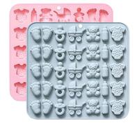 2 Moule Chocolat Pour Baby Shower, Moule Bonbon Silicone En Empreinte Bebe, Gender Reveal Decoration, Moule Chocolat De Fête Pour Baby Shower