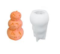 2. Moule De Crâne/citrouille En Silicone Polyvalent Outil Artisanal D'Halloween Lavable Lave-vaisselle Fournitures De Cuisson Et De Fabrication Moule De Crâne D'Halloween