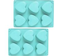 2 Moule Forme Cœur 6 Cavités Silicone Vendos85