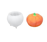 2. Moule multifonction en silicone en forme de tête de mort/citrouille - Outil de bricolage d'Halloween - Passe au lave-vaisselle - Fournitures de pâtisserie et de fabrication en silicone