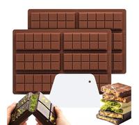 2 Moule silicone chocolat+1 Grattoir;60Cavités moule chocolat dubai;Moule tablette chocolat;Silicone de qualité alimentaire,Facile à Démouler,Idéal pour la fabrication de collations à la maison