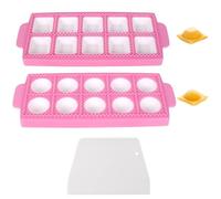 2 moules à boulettes, 1 spatule blanche, moule à raviolis rose, 10 grilles, forme carrée ronde, moule à raviolis, outils de cuisine DIY, ustensiles de cuisine