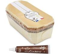SCRAP COOKING 2 moules à cake 24 cm en bois + 4 caissettes de cuisson + Stylo chocolat