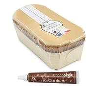 2 moules à cake 24 cm en bois + 4 caissettes de cuisson + Stylo chocolat Scrapcooking