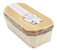 MIRONTAINE 2 Moules à Cake 24 cm en Bois + 4 Caissettes Sulfurisées de Cuisson - Classique - Rectangulaire - Beige
