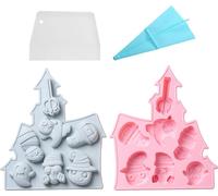 2 Moules à chocolat en silicone pour Halloween avec 7 cavités, Moule à fantôme, Moules à pâtisserie, Grand, Moyen, Petit, Creux Pour le chocolat, la gelée, le savon, le fondant, les bonbons, les bougi