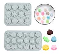 2 Moules à Fondants Fleurs Silicone,Sans BPA Moule Silicone Fleur Bonbon,15.4*12.8 cm/20.6*11cm Moules à Bonbons et Chocolat,Anti-adhésif Moule à Fondant,moule parfumé pour Chocolat,Bonbons,la gelée