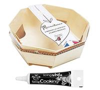 2 moules à gâteau bois Ø 18 cm + Stylo glaçage noir