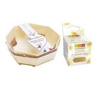 2 moules à gâteau en bois Ø 18 cm + paillettes dorées Multicolore
