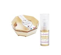 2 moules à gâteau en bois Ø 18 cm + Poudre alimentaire irisée dorée Multicolore G