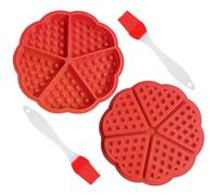 2 Moules À Gaufres, 2 Pinceaux À Huile, Moules À Gaufres En Silicone, Outils De Bricolage, Outils De Décoration De Gâteaux Et Biscuits