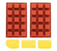 2 Moules Carrés En Silicone Et 3 Grattoirs, Moule De Cuisson Polyvalent, Moule À Gâteau, Moule À Chocolat, Moule À Glaçons