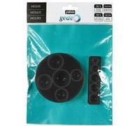2 moules décoratifs en silicone - Demi-spheres Noir G