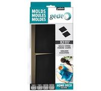 2 moules dessous de verre en silicone - Carré Noir G