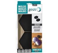 2 moules dessous de verre en silicone - Hexagonal Noir G