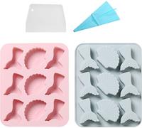2 Moules en silicone à queue de sirène avec 9 cavités, Moules à sirène Pour Chocolat, Fondant, Décoration de gâteaux, Cupcake topper, Résine, Savon, Bonbons, Fondant roulé