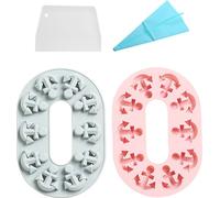 2 moules en silicone en forme d'ancre pour la fabrication de porte-clés, de décorations de gâteaux ou de gommes au chocolat faites maison, de fondant, de desserts, 10 alvéoles