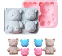 2 Moules En Silicone En Forme D'ours, Petits Moules En Ours Mignons Pour Le DIY De La Pâte À Gâteau En Chocolat, La Décoration, Le Pouding, Les Bonbons, Le Moule En Fondant, La Décoration De La Crème 