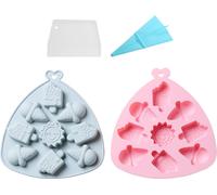 2 Moules en silicone pour cornets à glace, Thème de l'été, Moule à glace, Moules en silicone Pour Bonbons, Chocolat, Résine sucrée, Gelée, Argile polymère, Bricolage, Bonbons, Cupcake toppers, Bougies