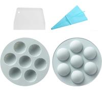2 Moules en silicone pour le basket-ball et le football pour le DIY Cupcake Cake Topper Decor Gum Paste Mold Dessert Fondant Pudding Jelly Shots Crystal Handmade Candy Ice, Avec Poche à douille Et Rac