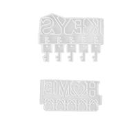 2 moules en silicone pour porte-clés DIY, moule en silicone en forme de lettre pour suspensions murales décoratives pour porte-clés, moules flexibles en résine pour la fabrication