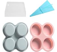 2 moules ovales à flan en silicone, boîtes en silicone réutilisables pour faire soi-même, cuire des gâteaux, des biscuits, des cupcakes, du chocolat, des pâtisseries, des bonbons, du fondant, des glaç