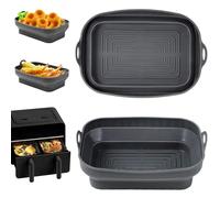 2 moules silicone pour friteuse air chaud/double zone : rectangulaires, pliables, antiadhésifs, résistants. Compatible Tefal, COSORI, Philips, etc.