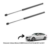 2 MOUSSES À GAZ PISTON COFFRE MOTEUR POUR BMW SÉRIE 6 (F12, F13) DEPUIS 2011