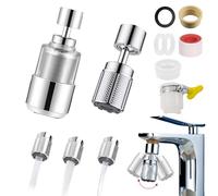 2 Mousseur Robinet Cuisine Acier Inoxydable, FORMVERSITY Embout Robinet Cuisine, Aerateur Robinet Economie d'Eau à 360 Degrés, Robinet à Rallonge Rotatif Multifonctionnel pour Évier de Cuisine