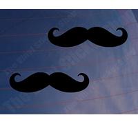 2 Moustache Funny Movember de voiture/van/fenêtre/Bumper/ordinateur portable en vinyle autocollant/Autocollant