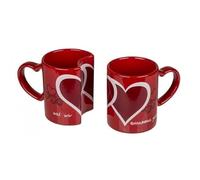 2 Mug cœurs romantiques imbriqués tasses coeurs rouges !