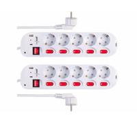 2 multiprise 5 prises avec interrupteurs et 2 ports USB Revolt
