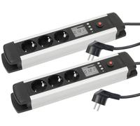 2 multiprises 3 prises avec wattmètre et écran LCD [revolt]