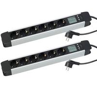 2 multiprises 6 prises avec wattmètre et écran LCD [revolt]
