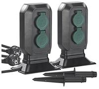 Royal Gardineer 2 multiprises de jardin avec 4 prises résistantes aux intempéries IP44