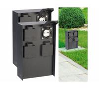 2 multiprises de jardin en métal avec 4 prises Royal Gardineer