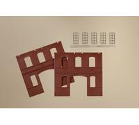 2 Murs En Brique Rouge Avec Fenêtres HO/OO Échelle Kit Auhagen 80523